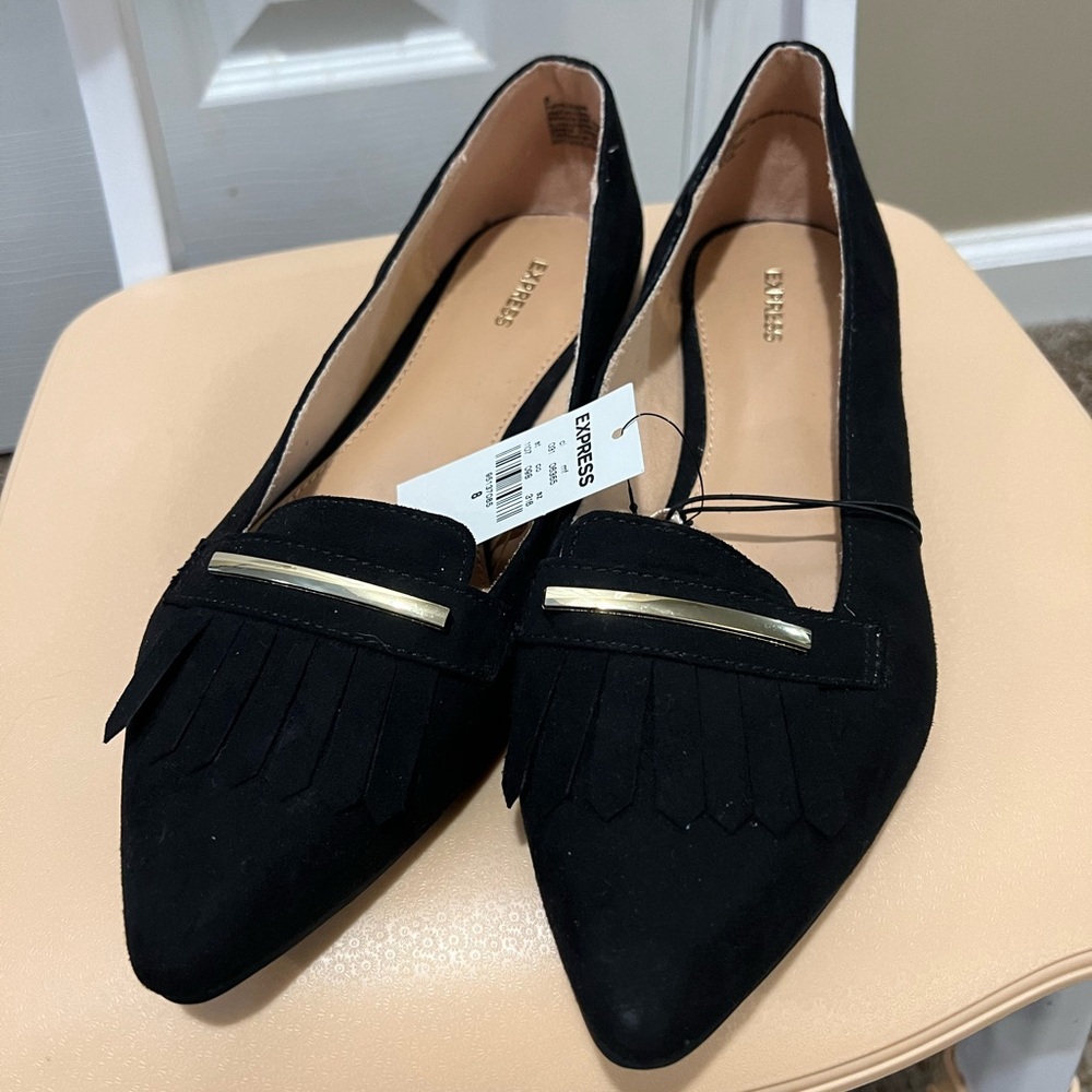 Express Black Women's Fringe Loafers